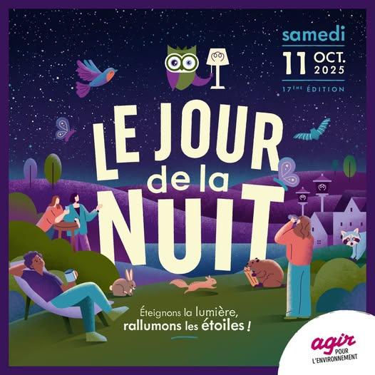 Affiche : 17ème édition du Jour de la Nuit Samedi 11 octobre 2025